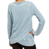 Ideology Women's Split Crossover Back Top Blue Size Medium