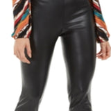 INC International Concepts Women's Faux Leather Skinny Pants Black Size 0