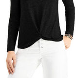 Style & Co Women's Black Twist Front Top Size X-Small