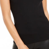 INC International Concepts Women's Embellished Mock Neck Tank Sweater Black Size Small