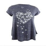 Style & Co Women's Petite Snowflake Heart Graphic T-Shirt Size Petite
