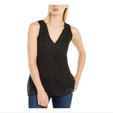 INC International Concepts Women's Black Mesh Embellished Tank Top Size Small