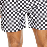 INC International Concepts Men's Zane Checkerboard 5 Swim Trunks White Size Large