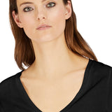 INC International Concepts Women's V Neck T Shirt Black Size Large