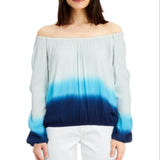 INC International Concepts Women's Tie Dyed Off The Shoulder Top Blue Size X-Large