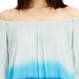 INC International Concepts Women's Tie Dyed Off The Shoulder Top Blue Size X-Large