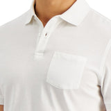 Club Room Men's Solid Jersey Polo with Pocket White Size Large