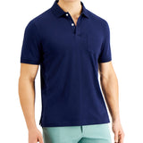 Club Room Men's Solid Jersey Polo with Pocket Blue
