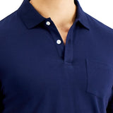 Club Room Men's Solid Jersey Polo with Pocket Blue