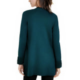 Alfani Womens Long Sleeve Embellished Open Cardigan Teal/Blue Size M