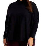 Alfani Women's Drop Shoulder Turtleneck Sweater Black Size 2X