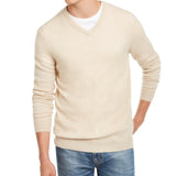 Club Room Men's V Neck Cashmere Sweater Beige Size XX-Large