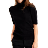 Alfani Womens Turtleneck Elbow-Sleeve Pullover Sweater Black Size S