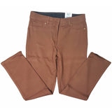 Style & Co Women's Stretch Slim Mid Rise Straight Leg Pants Brown Size 8