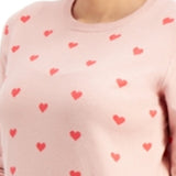 Style & Co Women's Heart Print Pullover Sweater Pink Size Medium