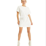 INC International Concepts Women's Mini T-Shirt Dress White Size Large