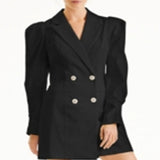 INC International Concepts Women's Crystal Button Blazer Dress Black Size Medium