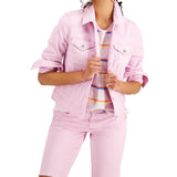 Style & Co Women's Denim Jacket Pink Size X-Large
