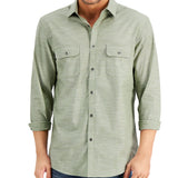 Alfani Men's Regular Fit Solid Shirt Green Size Large
