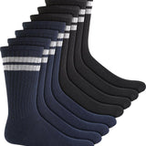 Club Room Men's 8 Pk Stripe Crew Socks Black Size Regular