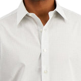 Club Room Men's Regular Fit Check Dress Shirt White Size Small