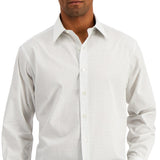 Club Room Men's Regular Fit Check Dress Shirt Gray