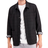 Alfani Men's Regular Fit Plaid Shirt Jacket Black Size Large