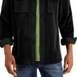 Alfani Men's Regular Fit Corduroy Shirt Jacket Black