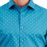 Bar III Men's Slim Fit Cotton Long Sleeve Stretch Shirt Blue Size X-Large
