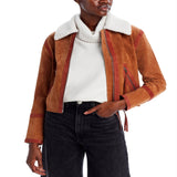 Blanknyc Faux Fur Collar Leather Jacket Brown