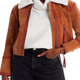 Blanknyc Faux Fur Collar Leather Jacket Brown
