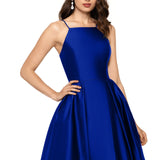 Betsy & Adam Satin Ballgown Blue Size 8