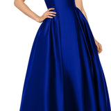 Betsy & Adam Satin Ballgown Blue Size 8