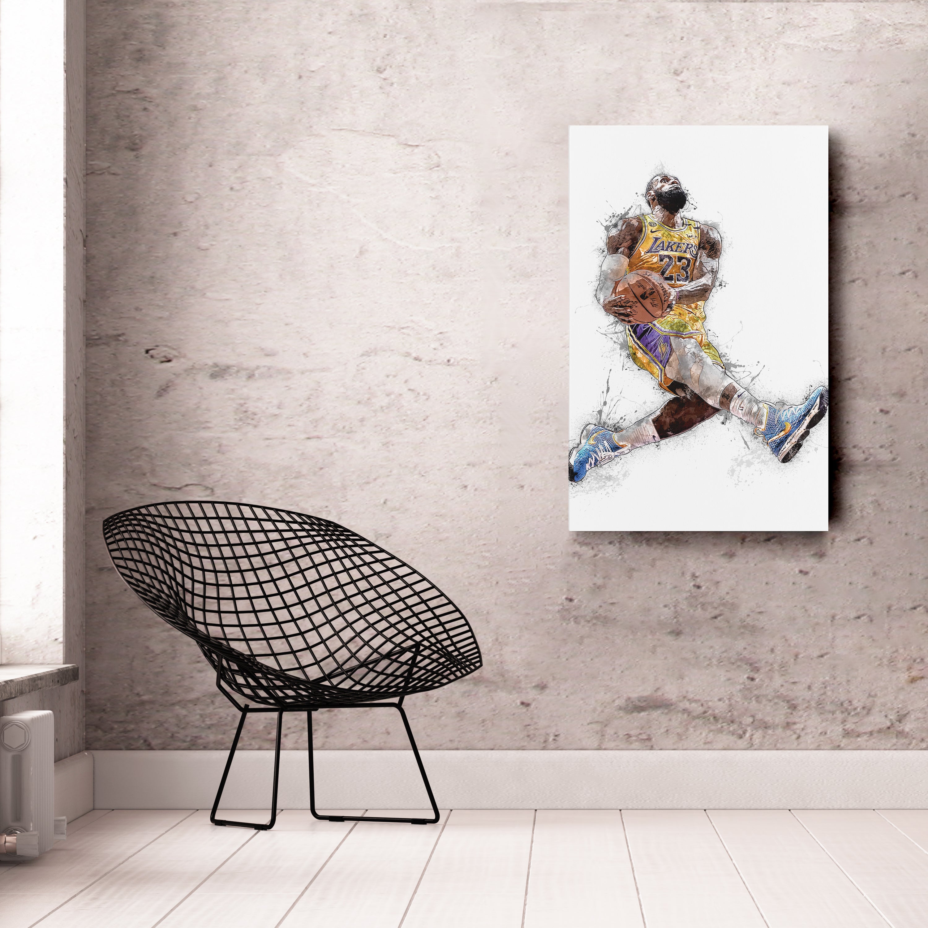 LeBron James Dunk Canvas Art Los Angeles Lakers Wall Decor