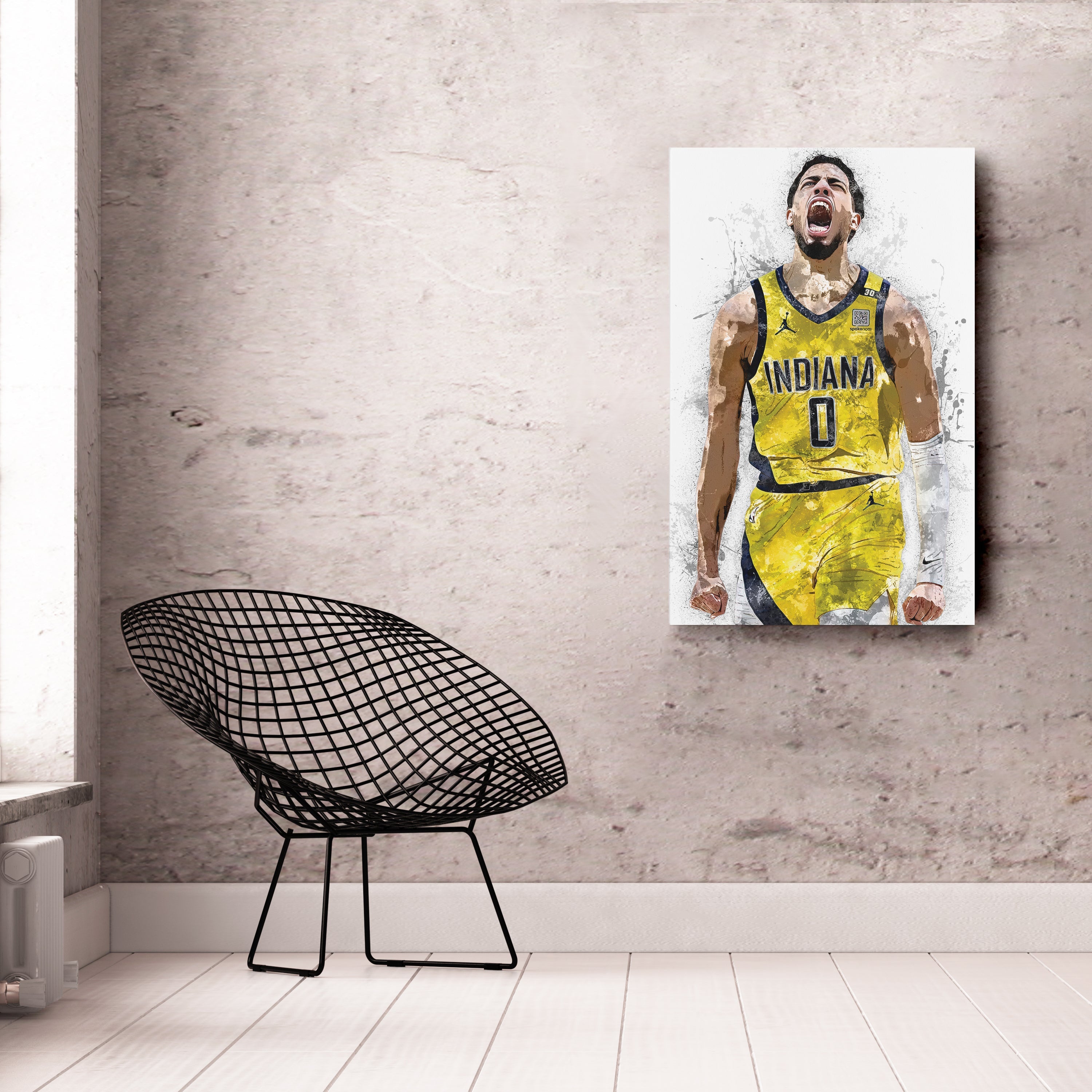 Tyrese Haliburton Canvas Art Indiana Pacers Wall Decor