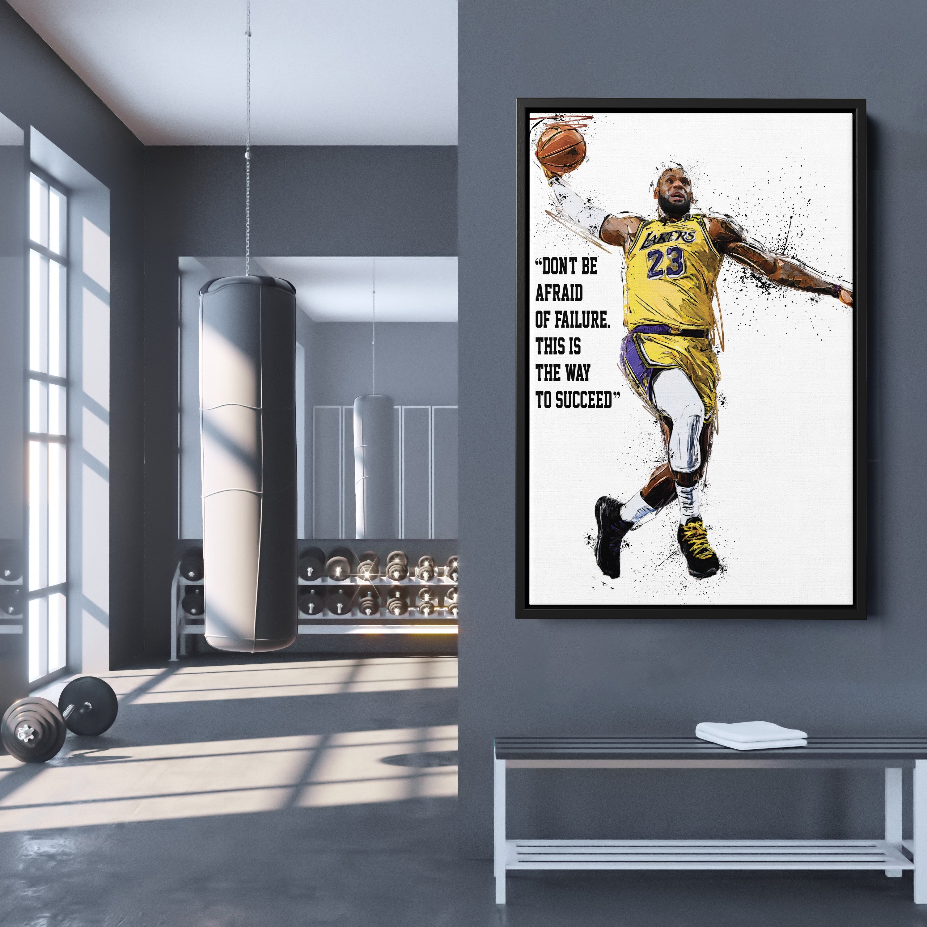 LeBron James Quote Canvas Art Lakers Wall Decor