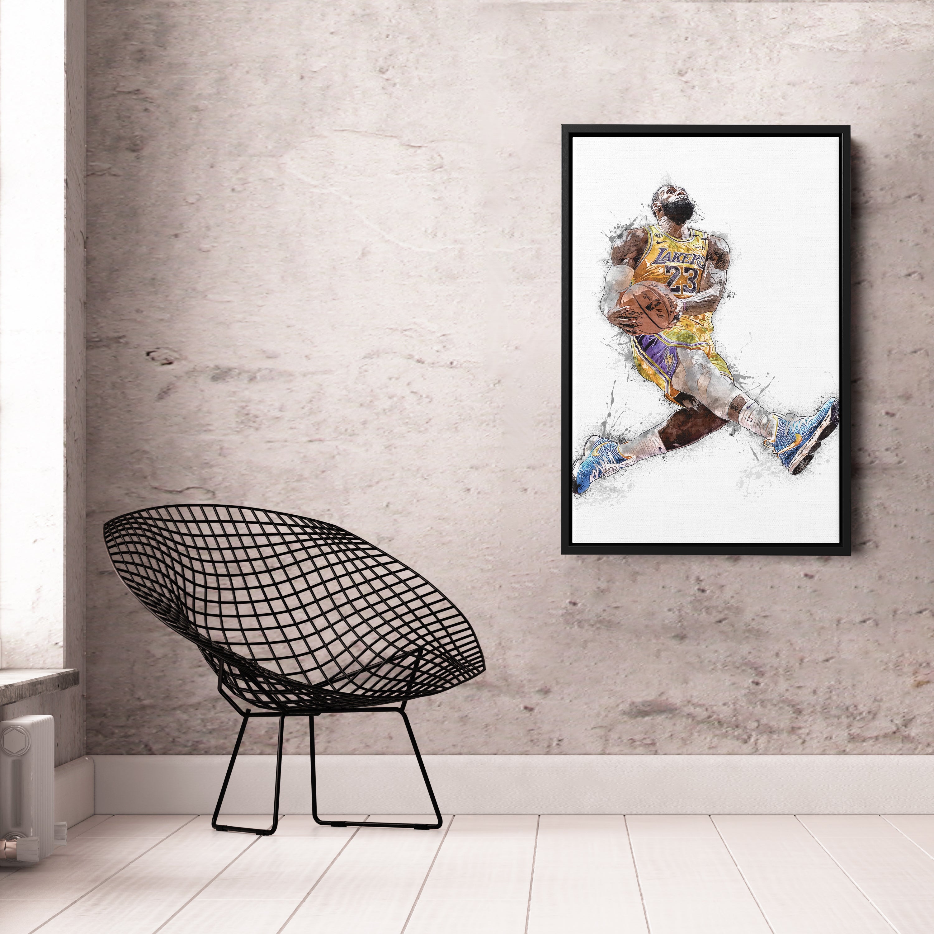 LeBron James Dunk Canvas Art Los Angeles Lakers Wall Decor