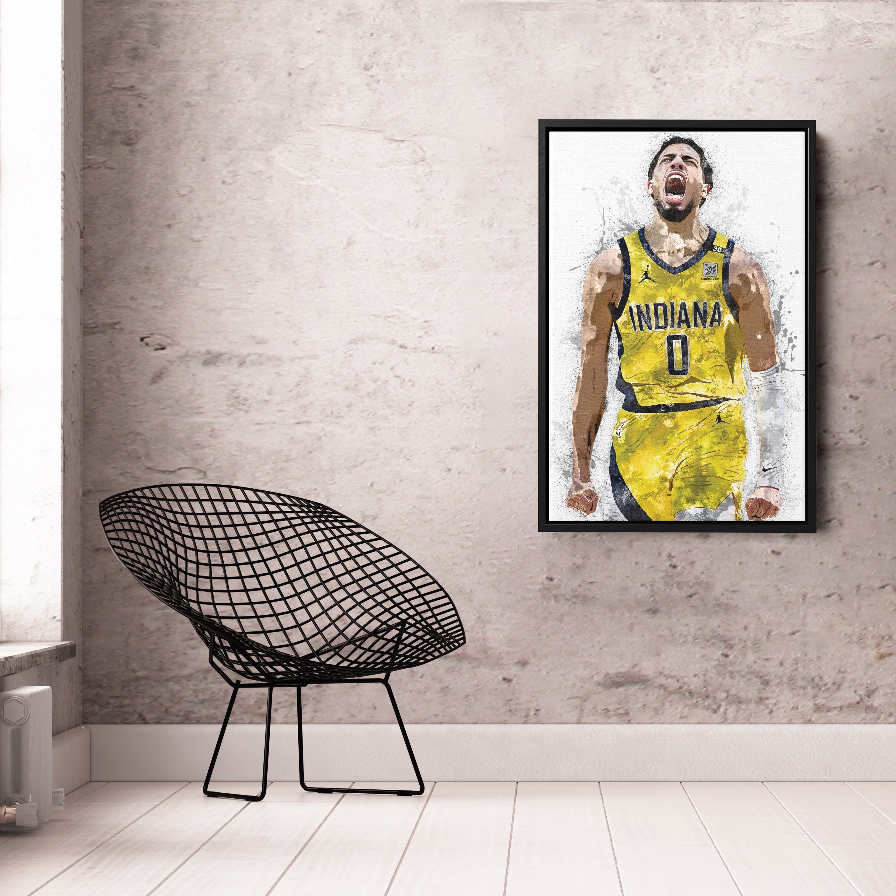 Tyrese Haliburton Canvas Art Indiana Pacers Wall Decor