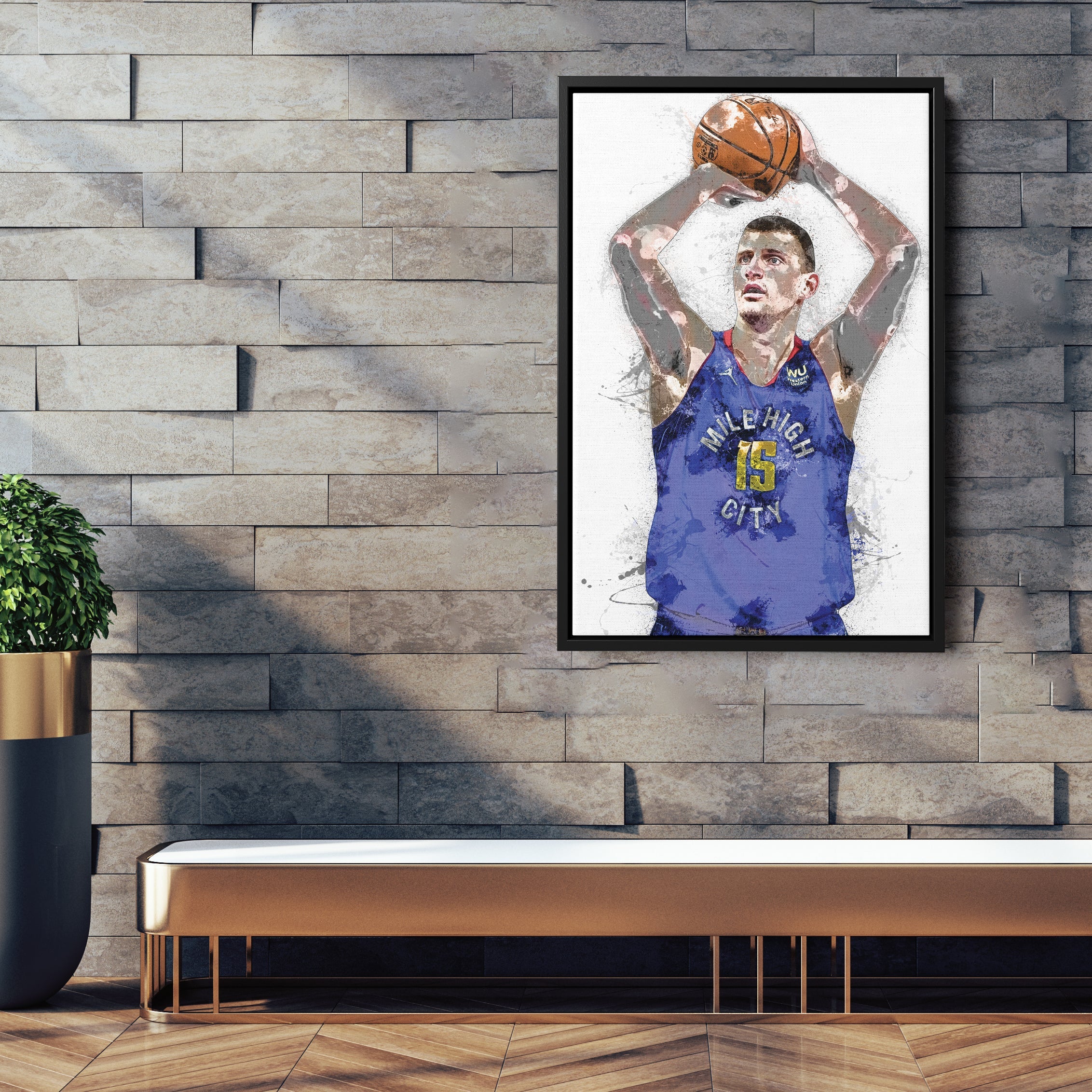 Nikola Jokic Canvas Art Denver Nuggets Wall Decor