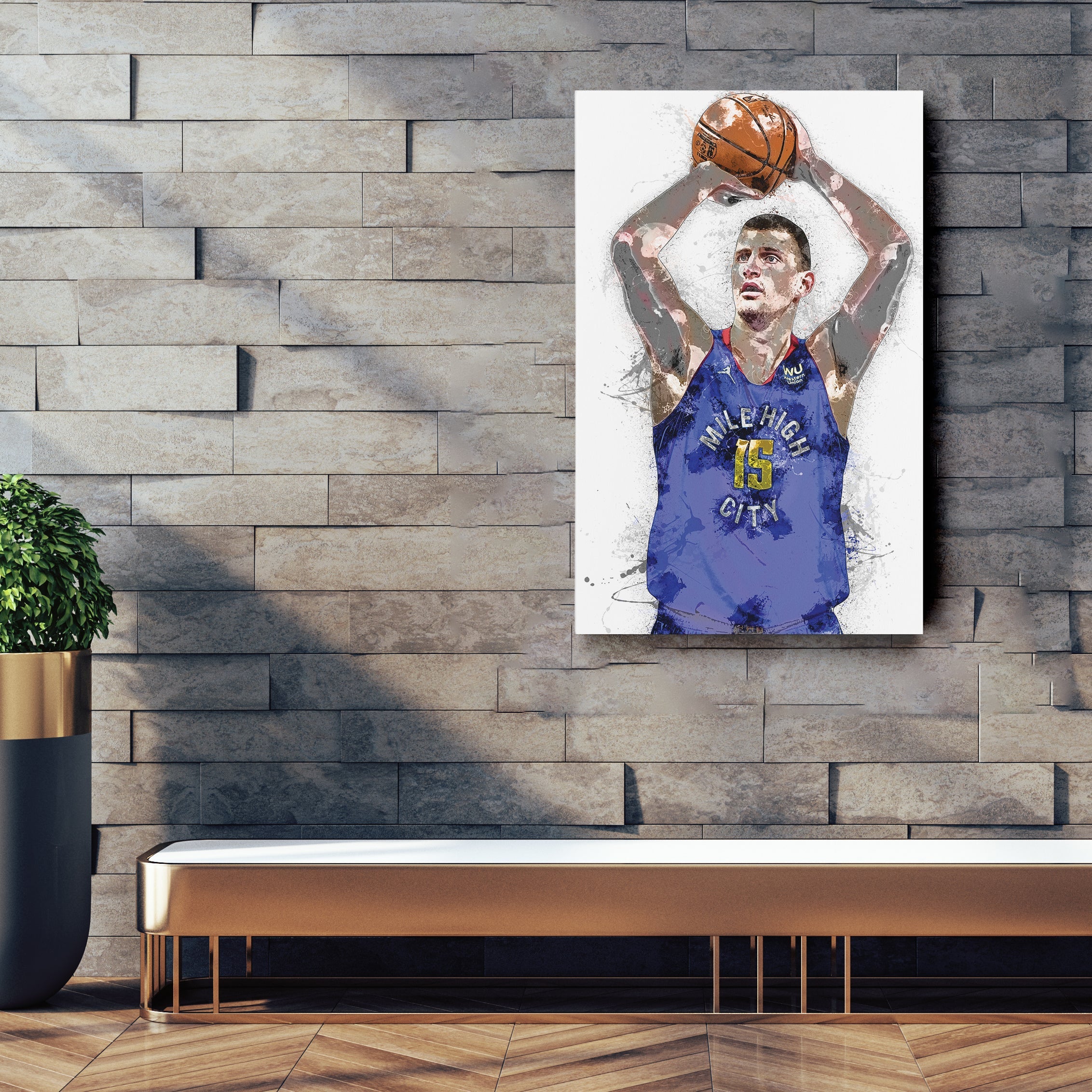 Nikola Jokic Canvas Art Denver Nuggets Wall Decor