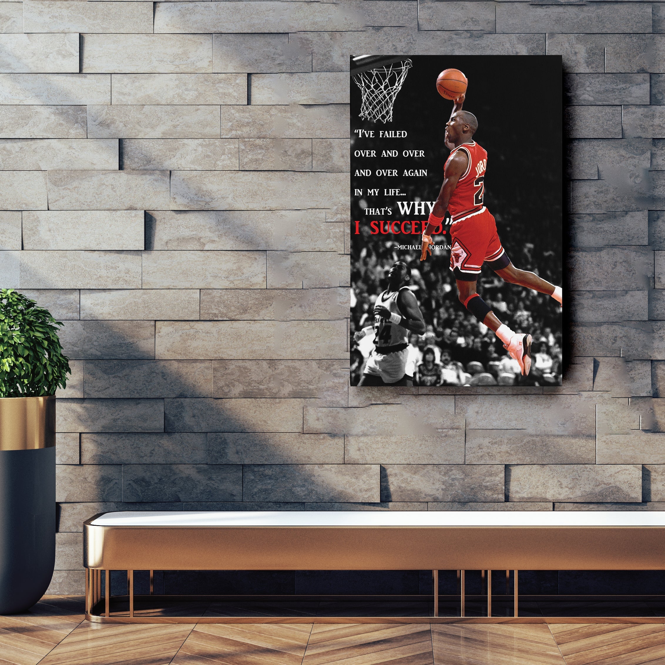 Michael Jordan Quote Canvas – Chicago Bulls Basketball Wall Art For Home Decor