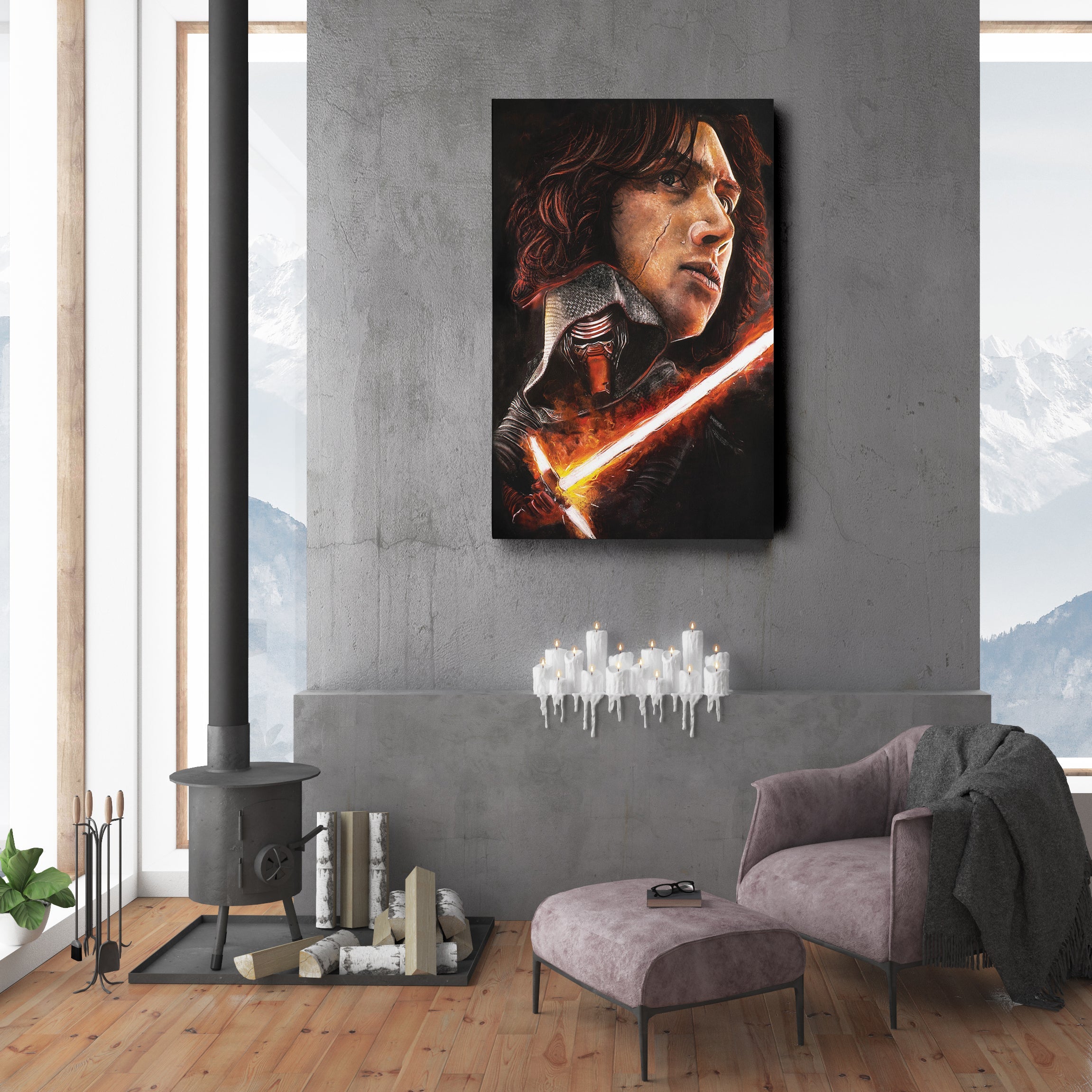Kylo Ren Star Wars Poster Canvas Wall Art Decor - Dark Side Art