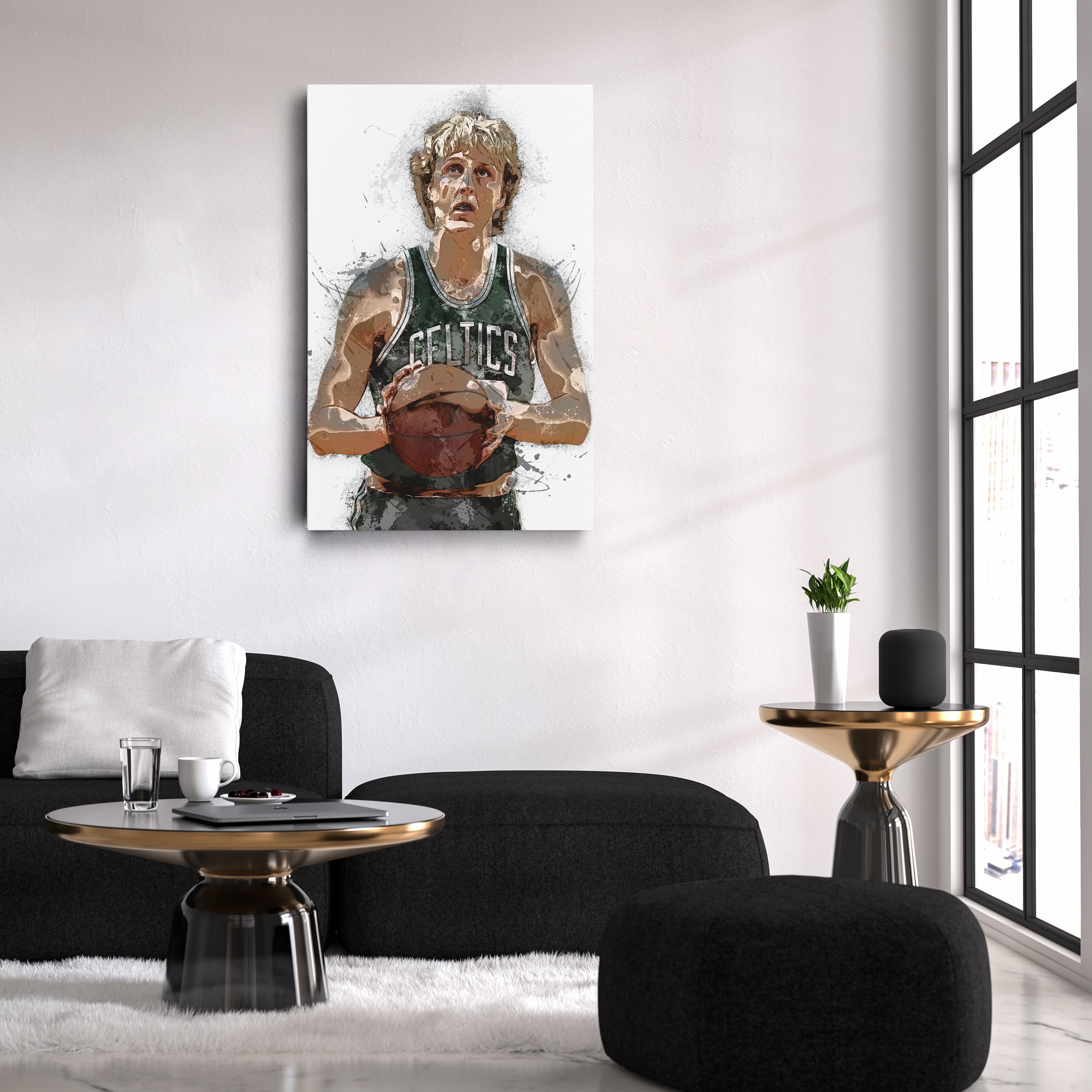 Larry Bird Canvas Art Boston Celtics Wall Decor