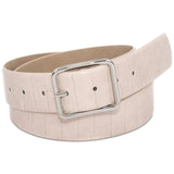 INC International Concepts Women's Croc Embossed Panel Belt Beige Size Small