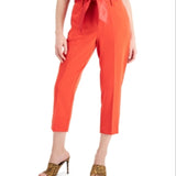 GUESS Women's Hope Cotton Belted Cropped Pants Red Size Small