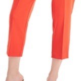 GUESS Women's Hope Cotton Belted Cropped Pants Red Size Small