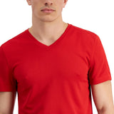 ID Ideology Men's Birdseye Mesh V Neck T Shirt Red Size Medium