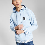 And Now This Men's Patch Hoodie Light Blue Size L