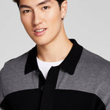 And Now This Men's Knit Striped Pullover Sweater Black Size Large