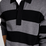 And Now This Men's Knit Striped Pullover Sweater Black Size Large